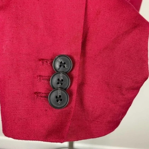 Lucky Brand Red Linen Blend 2 Button Blazer 8 - Picture 5 of 7